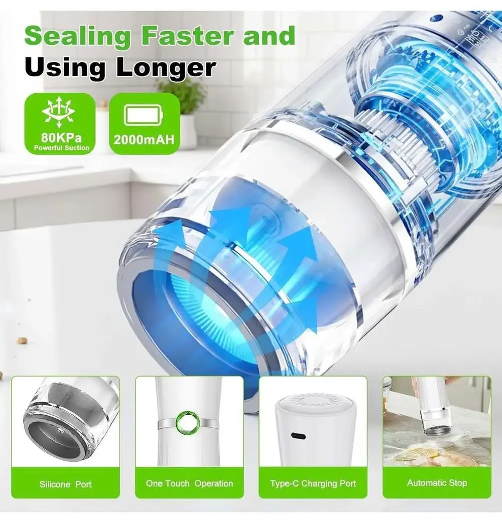 Vacuum Sealer for Food, Compact Vacuum Sealer Machine + 40 Reusable Vacuum Bags